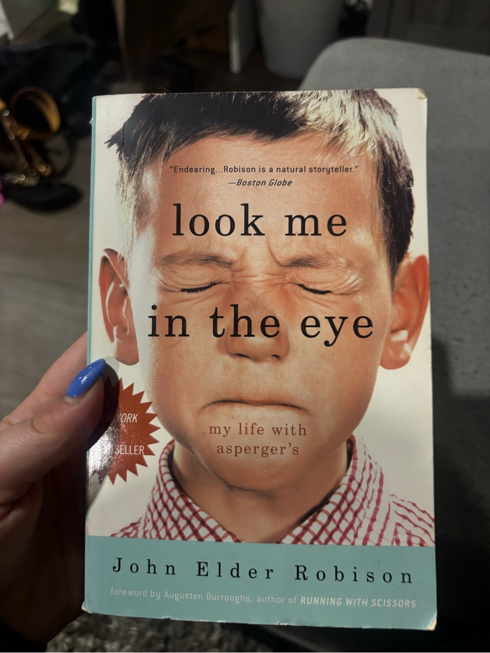 Look Me in the Eye by John Elder Robison - White/Blue Cover